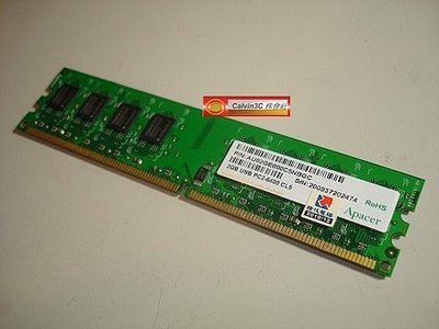宇瞻 Apacer DDR2 800 2G DDRII PC2-6400 雙面16顆粒 桌上型專用 終身保固