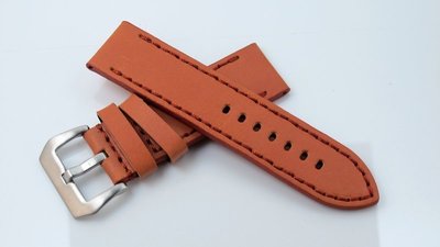 艾曼達精品~24mm 小沛的新衣,焦糖色真皮錶帶,panerai 沛納海代用品,牢靠手工車縫線