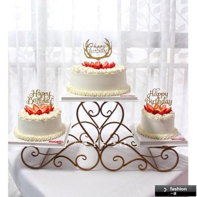 【熱賣下殺】伍度鐵藝創意歐式多層蛋糕架子婚慶禮生日三層點心展示臺甜品托盤