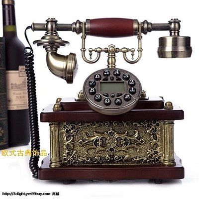 yes99buy加盟-새로운仿古電話機歐式複古董電話機實木