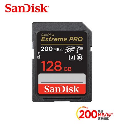 SanDisk台灣數位服務中心 Extreme Pro SDXC 128G (200/90M)V30 SDSDXXD