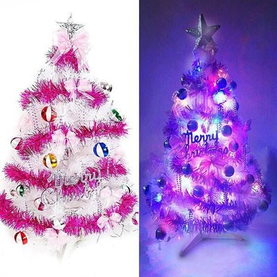 『心可樂活』台灣製3尺特級白色松針葉聖誕樹(繽紛馬卡龍粉紫色系+100LED燈彩光一串(附控制器跳機)(本島免運費)