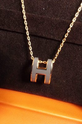 (?已售出‼️) Hermes pop h大象灰玫瑰項鍊 全新全配