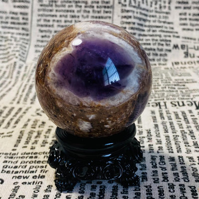 C1292天然紫水晶球擺夢幻紫色水晶居家飾品，原石打磨，隨手 水晶 擺件 文玩【天下奇物】1253