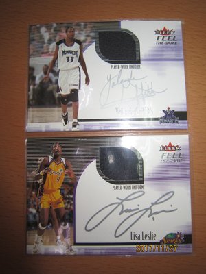 網拍讀賣~Lisa Leslie/ Yolanda Griffith~傳奇球星~WNBA~FLEER實戰球衣卡~印刷簽名