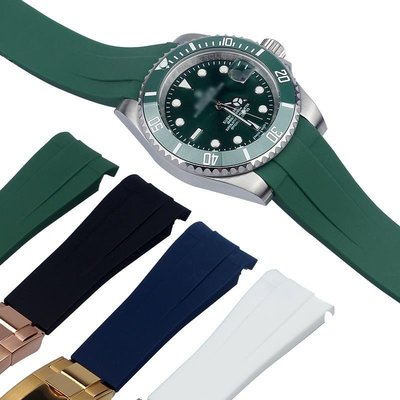 森尼3C-《新款錶帶》硅膠表帶適配勞力士黑綠水鬼王藍游艇迪通拿格林尼治GMT表帶20MM-品質保證
