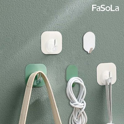 FaSoLa 多用途北歐系免打孔掛鉤組 (8入) 公司貨 小物件收納 無痕 耐用 多功能掛鉤 鑰匙 居家收納 簡約掛鉤