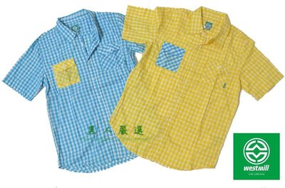 Westmill 專櫃 浩角翔起熱愛品牌 撞色 格子襯衫 短袖 黃色 藍色 S M L 號 《WM17》