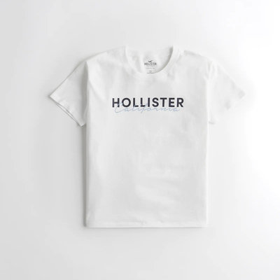【HOLLISTER Co.】【HCO】HC女款短袖T恤黑字水藍草細字白 F09210811-27