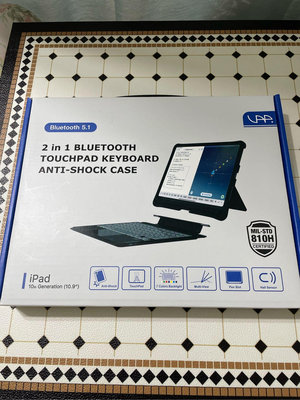 I pad 10.9吋副廠專用黑色鍵盤 VAP二和一防摔藍芽鍵盤（含觸控板）