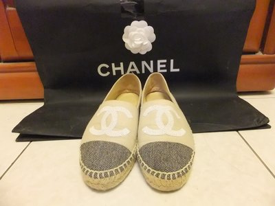 Chanel 亮片 草編鞋 鉛筆鞋