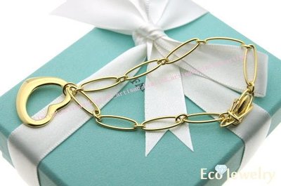 《Eco-jewelry》【Tiffany&amp;Co】稀有款 18K金迴紋針open heart手鍊 ~專櫃真品 近新品