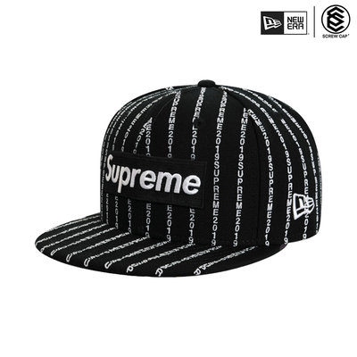 SUPREME X NEW ERA 59FIFTY 5950 TEXT STRIPE 黑 棒球帽⫷ScrewCap⫸