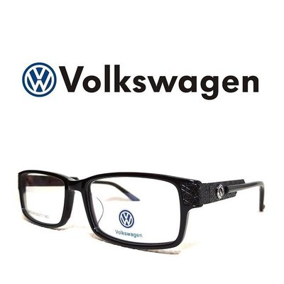 《黑伯爵眼鏡精品》Volkswagen 福斯 時尚品味 復古雷朋方框 超寬黑色膠框 VW金屬logo 光學鏡架
