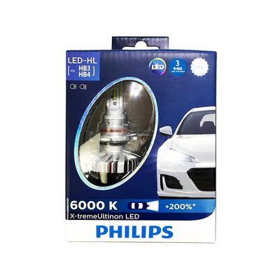 最亮版本9005HB3 9006HB4飛利浦Philips x-treme Ultinon +200%超晶亮LED大燈魚眼燈泡賓士Benz免解碼器