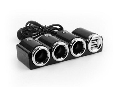 【世明國際】汽車一拖三點菸器 12V/24V雙USB帶開關 一分三車載點煙器 車用點煙器