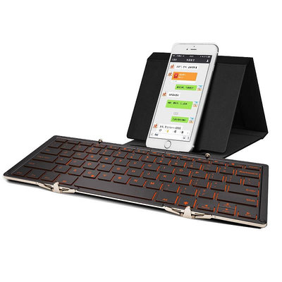鍵盤 BOW 有線背光折疊復古鍵盤手機適用于蘋果ipad平板雙模