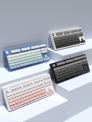 鍵盤 腹靈mk870鍵盤客制化微塵側刻鍵帽TTC軸游戲三模機械鍵盤游戲
