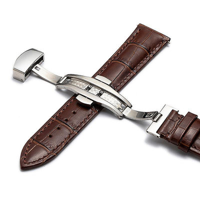 英納格手表帶真皮表帶代用ENICAR原裝配件男士22表鏈女士16針扣~沁沁百貨
