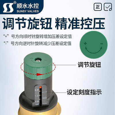 防漏閥空調熱泵壓差旁通閥可視調節緩沖水箱全銅刻度盤平衡壓差旁通閥