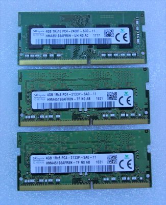 ~ 駿朋電腦 ~ SKhynix 海力士 4G DDR4 2133P&amp;2400T 筆電記憶體 1支 $500