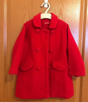 ELLE 女童紅色羊毛外套（100cm適穿）1box