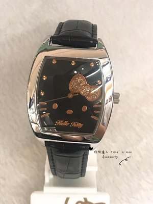 [時間達人]SANRIO三麗鷗 凱蒂貓Hello Kitty手錶流行錶系列石英女士手錶HK610LWBB時尚酒桶型 黑色