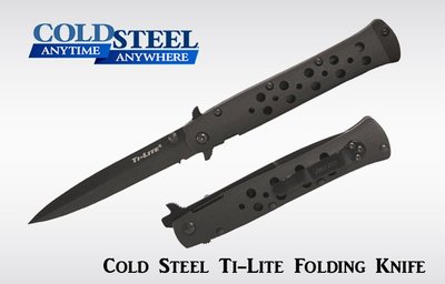 【angel 精品館 】Cold Steel Ti-Lite新款4"G10柄黑刃折刀CTS-XHP鋼26AGST