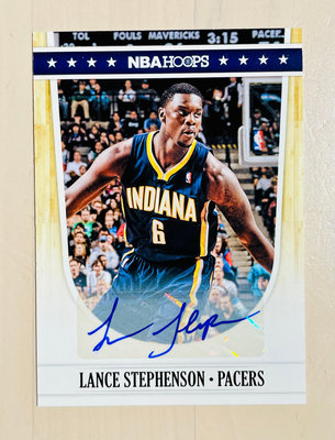 2012 LANCE STEPHENSON AUTO 印第安那溜馬 NBAHOOPS 親筆簽名卡#舞王
