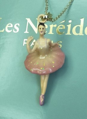 【巴黎妙樣兒】 法國廠製造 Les Nereides 芭蕾舞伶系列 新姿漸層粉金蔥舞衣 獨舞項鍊(實圖照)