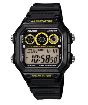 【萬錶行】CASIO 復古10年池 數位錶 AE-1300WH-1A