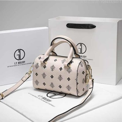 包開心購物~香港ITGDLEDY正品包包新款潮時尚高級印花mini波士頓包枕頭包