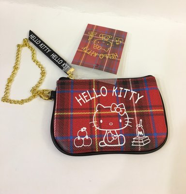 ^燕子部屋 ^三麗鷗正版 【Hello Kitty】 蘇格蘭紅格票夾零錢包（清倉價550)
