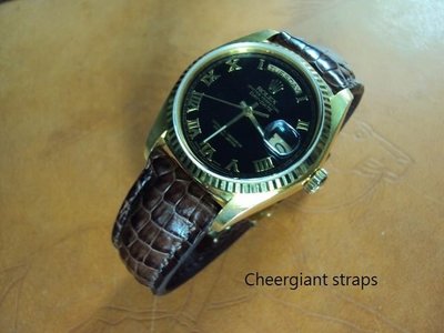 勞力士鱷魚錶帶訂製巧將手工錶帶 Rolex padded crocodile watch strap samples