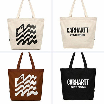 【熱賣精選】Carhartt WIP卡哈特飾 女士斜背包 帆布包 標語印花托特包