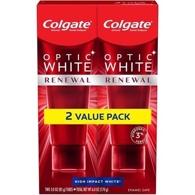 Colgate Optic White Renewal 高露潔 美白牙膏 光感亮白 極效美白 含3%過氧化氫H2O2 配方 85g 網紅牙醫推薦