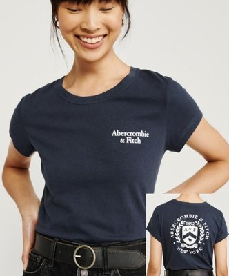 AF A&F 麋鹿 Abercrombie & Fitch 現貨 短T 女生 藍色