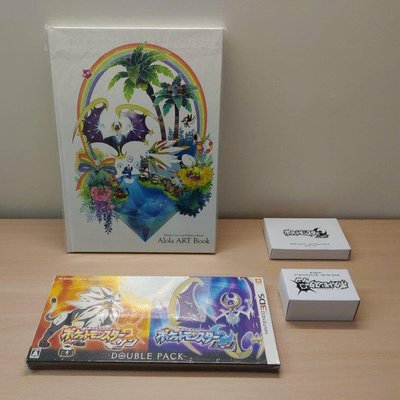 精靈寶可夢 太陽+月亮 3DS中文版(日規機專) + 神奇寶貝中心畫冊 +公仔