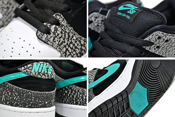 致敬經典。NIKE SB DUNK LOW PRO ATMOS ELEPHANT 爆裂紋 灰白黑 BQ6817-009