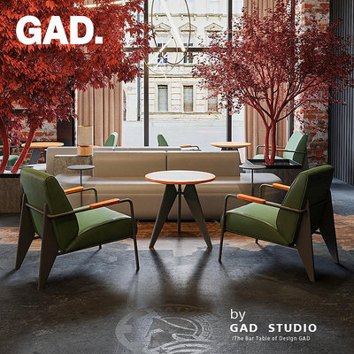 GAD 工業風咖啡廳店休閑區洽談桌椅組合酒吧酒館卡座奶茶店沙發椅