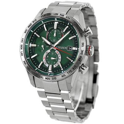 預購 CITIZEN AT8181-63W 星辰錶 手錶 42mm ATTESA 電波太陽能 綠色面盤 鈦金屬錶帶 男錶女錶