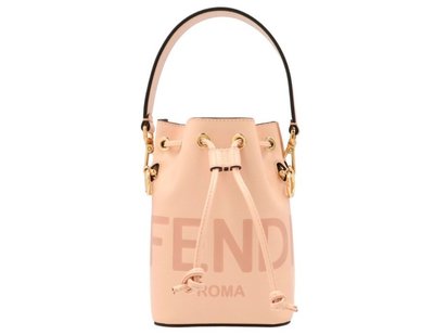 【22新季 超低折扣】Fendi 8BS010 Mon Tresor mini bucket小款粉色皮革logo水桶包