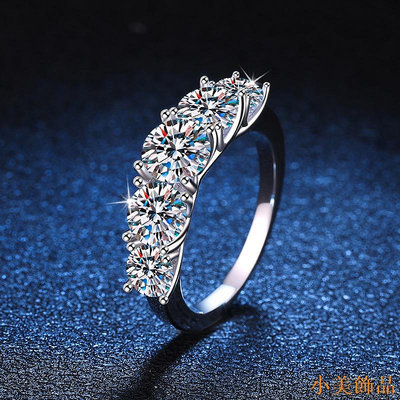 小美飾品莫桑石 戒指 女 925銀 3.6克拉 可過測鑽筆 帶鑑定證書 豪華戒指