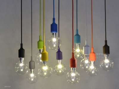 INPHIC首選燈具-矽膠E27燈頭吊燈/復古裝飾吊燈/多色LED吊燈/帶線燈座