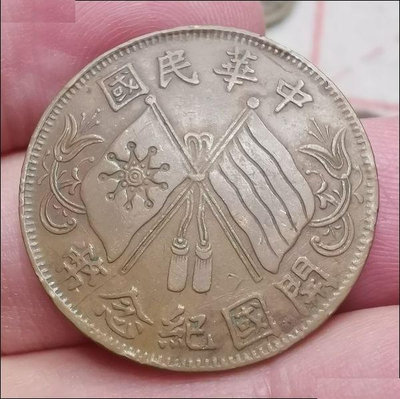 真品古幣古鈔收藏中華民國開國紀念幣環葉十文ak004