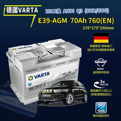 CS車材 - VARTA 華達電池 AUDI Q3 (8UB/8UG) 12年後 AGM 非韓製 代客安裝