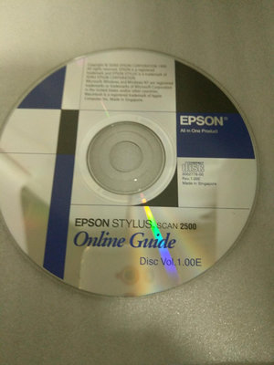 406（光碟）（原廠軟體）（系統工具）Epson Stylus Scan 2500 Online Guide Vol. 1.00E CD（1）