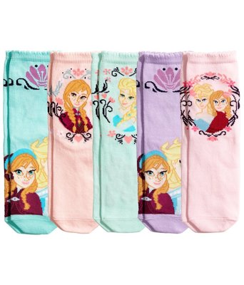 [娃娃衣飾屋] H & M 女童冰雪奇緣襪子五件組 8-9.5