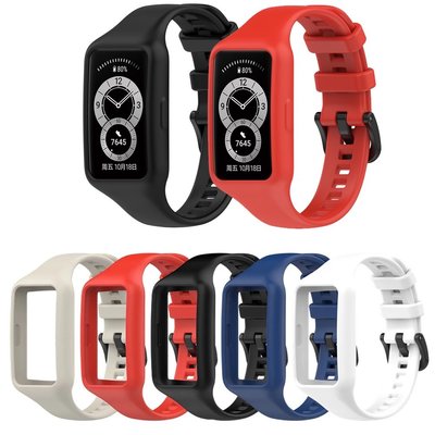 適用於華為 Band 6 7 Honor Band 6 pro 的矽膠錶帶錶帶保護套運動腕帶