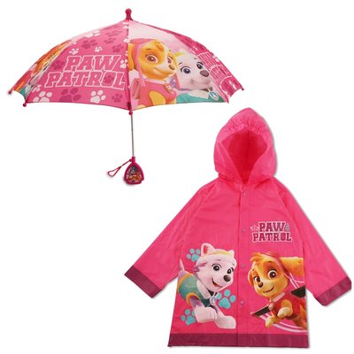 預購 美國帶回 Paw Patrol 汪汪隊 兒童連帽雨衣+雨傘 兩件組 雨具 防風 防雨